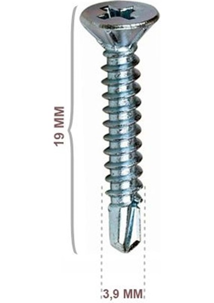 Yhb Matkap Uçlu Vida 3.9X19 (1000 Ad)