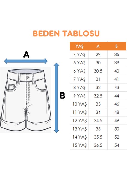 Kız Çocuk Körük Cepli Kot Şort 2868 fırsatları