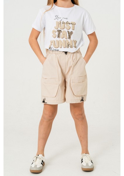 Kız Çocuk Paraşüt Şort 2855