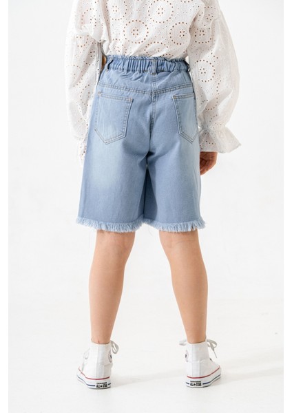 Kız Çocuk Paça Fistolu Kot Şort 2865 fırsatları