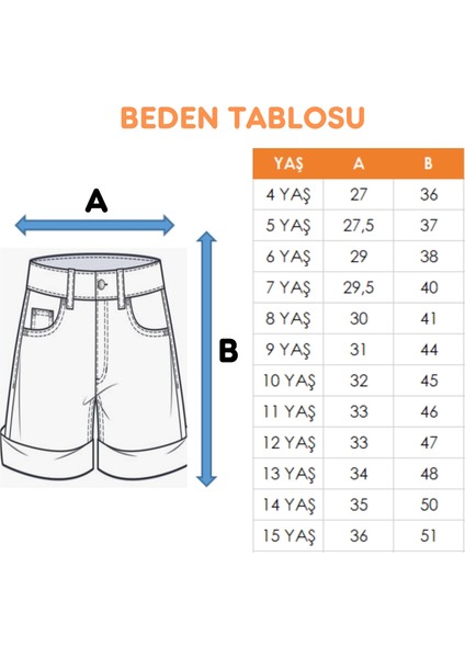 Kız Çocuk Paça Fistolu Kot Şort 2865 indirimleri