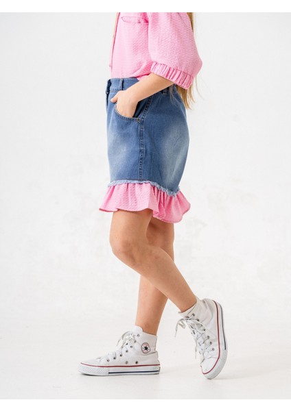 Kız Çocuk Garnili Kot Şort 2867 fiyatları