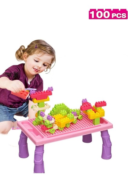Eğitici Blok Aktivite Masa Seti Inşa Blokları LEGO Pembe fiyatları
