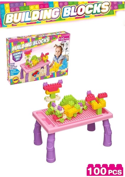 Eğitici Blok Aktivite Masa Seti Inşa Blokları LEGO Pembe modelleri