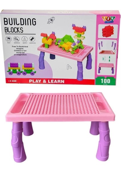 Eğitici Blok Aktivite Masa Seti Inşa Blokları LEGO Pembe fırsatları