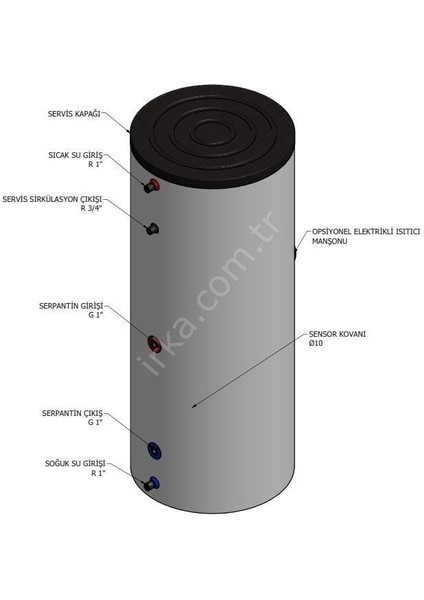 Boyler Isıtıcı Kiti 3000 Watt (160-200 Lt) 220V