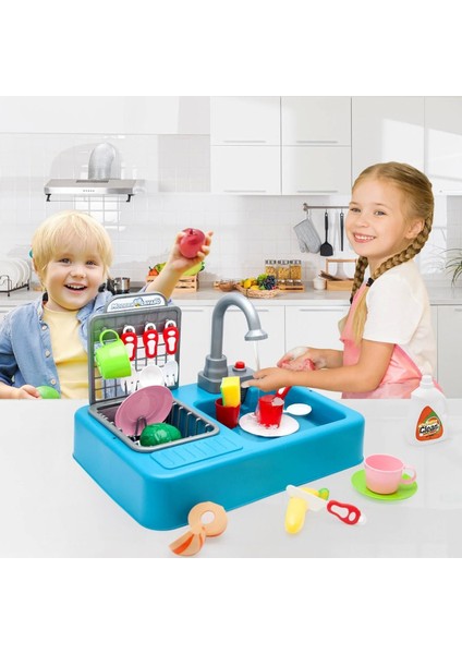 Bycaretta Mutfak Çeşmeli Lavabo Set 30 Parça Mavi fiyatları