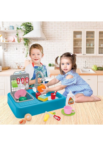 Bycaretta Mutfak Çeşmeli Lavabo Set 30 Parça Mavi modelleri