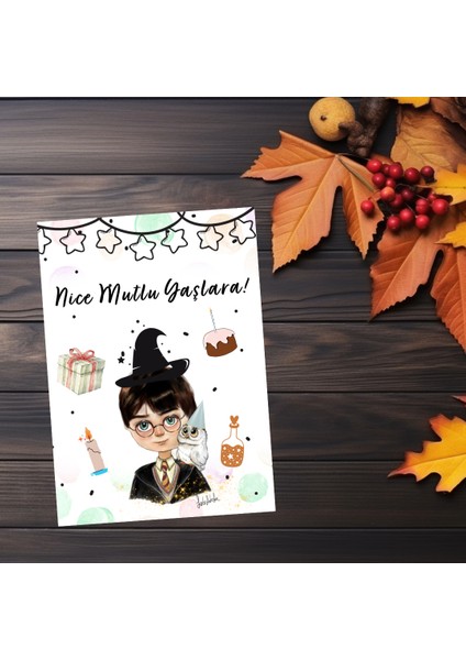 Harry Potter Çizimli Doğum Günü 5 Adettebrik Kartı ve Zarflı fiyatları