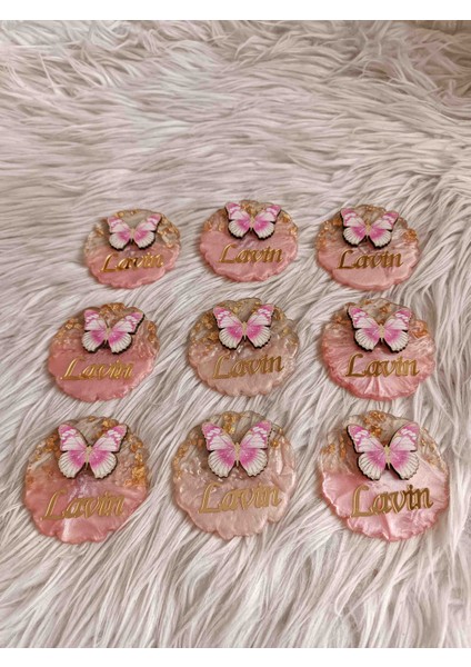 10 Adet Pembe Epoksili Kelebek Figürlü Magnet Yenidoğan Doğum Günü Mevlüt Hediyelikleri indirimleri