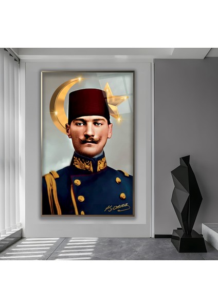 Metal Çerçeveli Atatürk Cam Tablo
