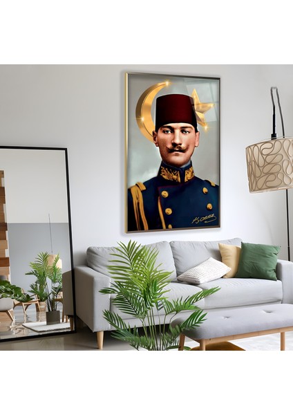 Metal Çerçeveli Atatürk Cam Tablo