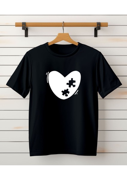Aile Kombin Tişört- Anne Kız Puzzle Kalp Baskılı Bisiklet Yaka Tişört/t-Shirt (Tek Adet Fiyatıdır.) fiyatları