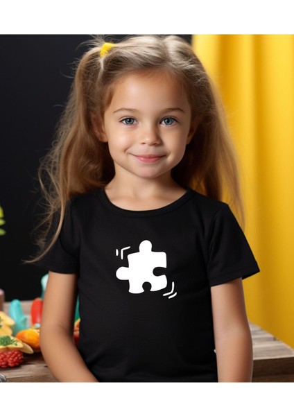 Aile Kombin Tişört- Anne Kız Puzzle Kalp Baskılı Bisiklet Yaka Tişört/t-Shirt (Tek Adet Fiyatıdır.) modelleri