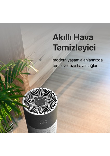 Akıllı Air Purifier, Hava Temizleyici, Sessiz Hava Temizleme Cihazı Gri