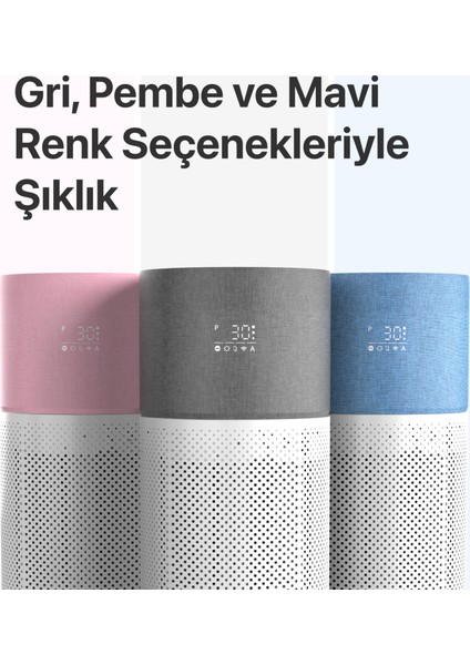 Akıllı Air Purifier, Hava Temizleyici, Sessiz Hava Temizleme Cihazı Gri