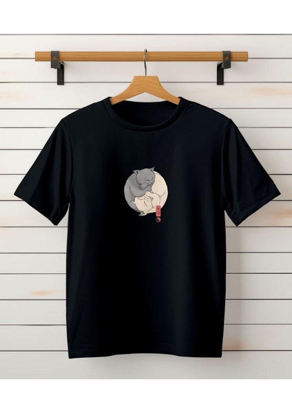 Yıldızlı Gece Tablosu Unisex Siyah - Beyaz T-Shirt