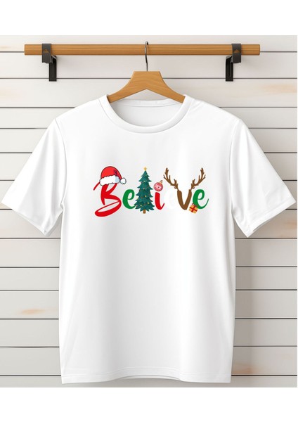 Yeni Yıl,yılbaşı,believe Baskılı T-Shirt
