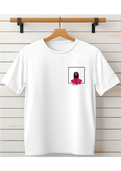 Squid Game 2 Özel Tasarım Baskılı Bisiklet Yaka Beyaz Tişört/t-Shirt- (Tek Adet Fiyatıdır)