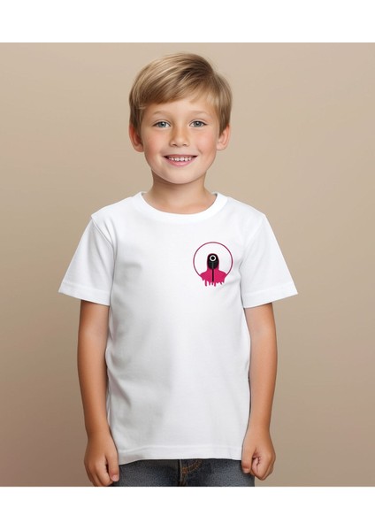 Squid Game 2 Özel Tasarım Baskılı Bisiklet Yaka Beyaz Tişört/t-Shirt- (Tek Adet Fiyatıdır)