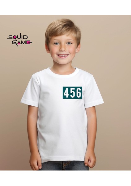 Squid Game 2 Özel Tasarım Baskılı Bisiklet Yaka Beyaz Tişört/t-Shirt- (Tek Adet Fiyatıdır)