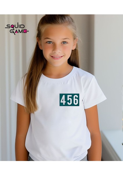 Squid Game 2 Özel Tasarım Baskılı Bisiklet Yaka Beyaz Tişört/t-Shirt- (Tek Adet Fiyatıdır)