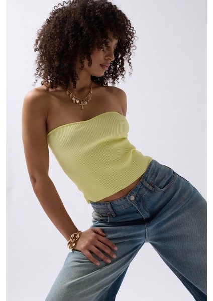 Straplez Dokulu Crop