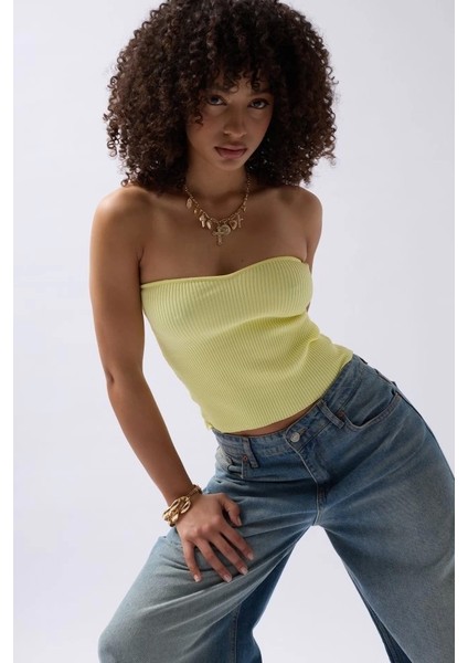 Straplez Dokulu Crop fırsatları