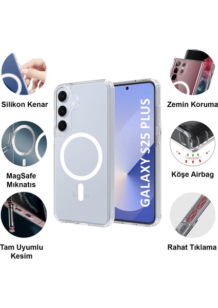 Samsung Galaxy S25 Plus Magsafe Özellikli Şeffaf Telefon Kılıfı fiyatları