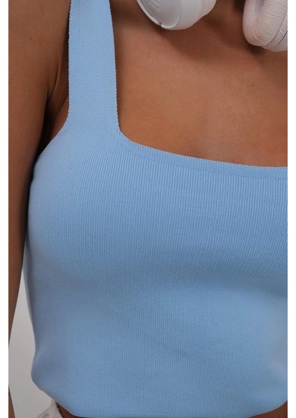 Tek Omuz Crop Bluz
