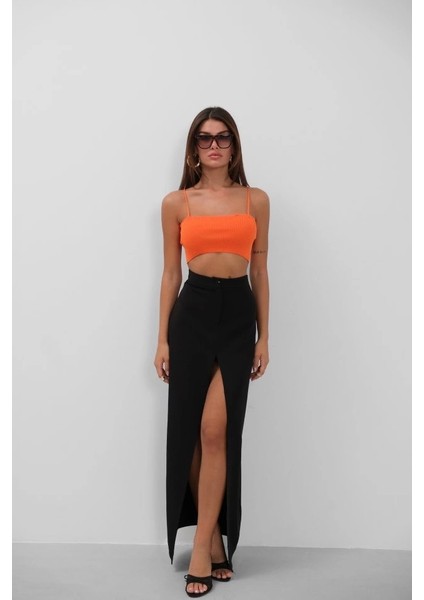 Ince Askılı Crop Top