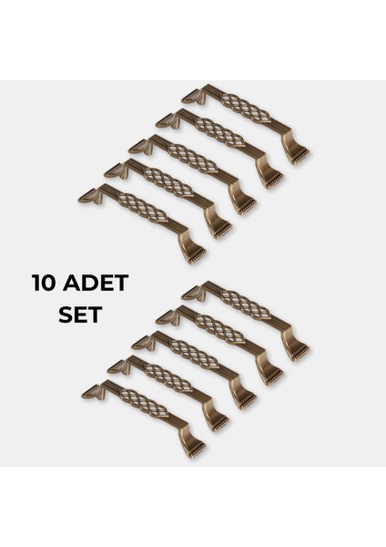 Dekor Antik Bakır 96 mm Metal Dolap Çekmece Kulpu 10 Adet
