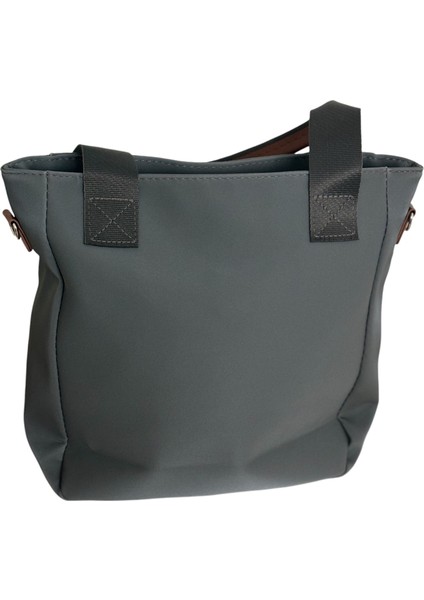 Kadın Gri Bol Gözlü Tote Bag El ve Omuz Çantası modelleri