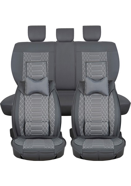 seat Toledo Uyumlu Yarı Deri Oto Koltuk Kılıfı Tam Set Mars Seri (Füme)