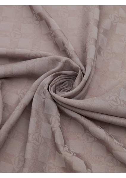 Alia Serisi Monogram Desen Şal - Taş
