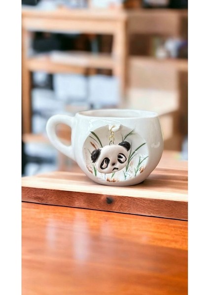 Sallanan Panda Seramik Mug Kupa 24K Altın Kaplama