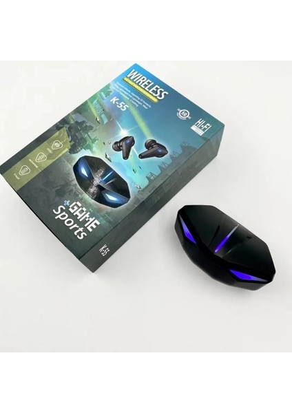K55 Gaming LED Işıklı Mikrofonlu Kablosuz Bluetooth 5.4 Hd Blututlu Ses Oyuncu Pubg Kulaklığı