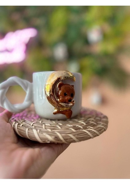 Ay ve Ayıcık Seramik Mug Kupa 24K Altın Kaplama fiyatları