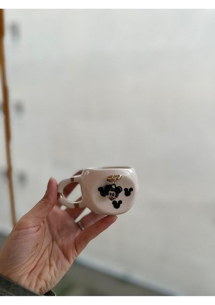 Sallanan Mickey Seramik Mug Kupa 24K Altın Kaplama