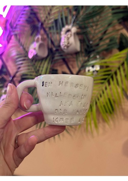 Yazılı Kahve Fincanı Seramik Kupa Mug
