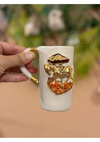 Atlı Karınca Detay Seramik Mug Kupa 24K Altın Kaplama fiyatları