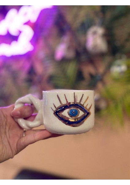 Nazar Göz 2 Detay Seramik Mug Kupa 24K Altın Kaplama modelleri