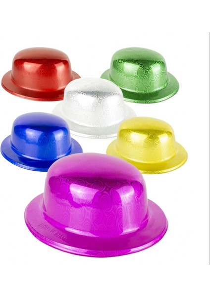 Altın Renk Hologramlı Plastik Yuvarlak Melon 27X24 cm
