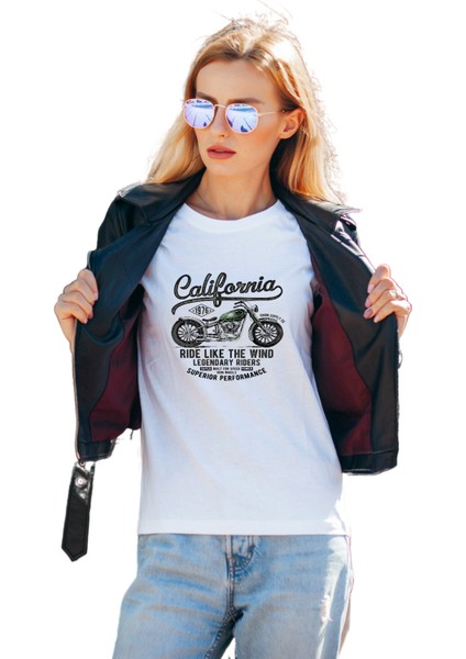 Kadın Motorsiklet Temalı Regular Tişört modelleri