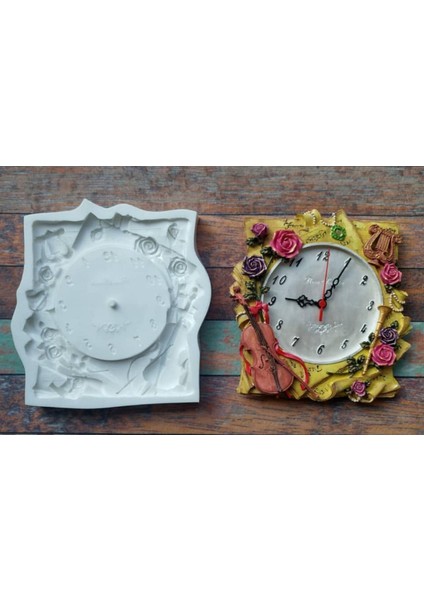 Keman Müzik Kabartmalı 28cm Saat Silikon Kalıp K-906 fiyatları