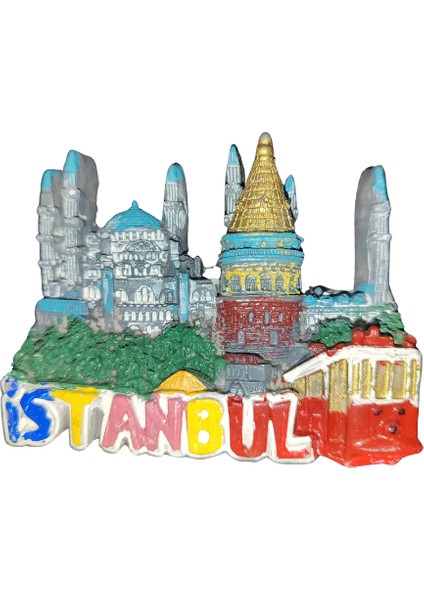Polyester Istanbul Yazılı ve Simge Görselli Magnet