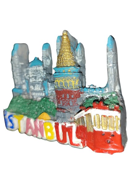Polyester Istanbul Yazılı ve Simge Görselli Magnet