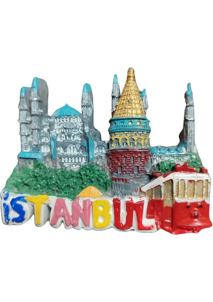 Polyester Istanbul Yazılı ve Simge Görselli Magnet