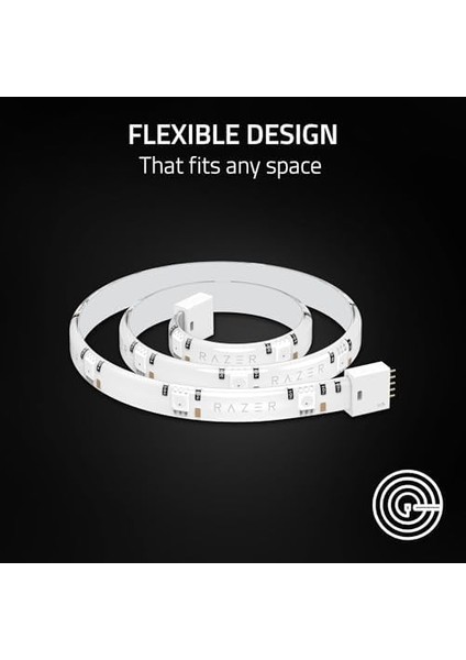 Aether Light Strip Extender - Rgb Led Işık Şeridi Uzatma (1m / 3ft Genişletici, 8 Genişleticiye Kadar Bağlayın, Esnek Tasarım) Beyaz