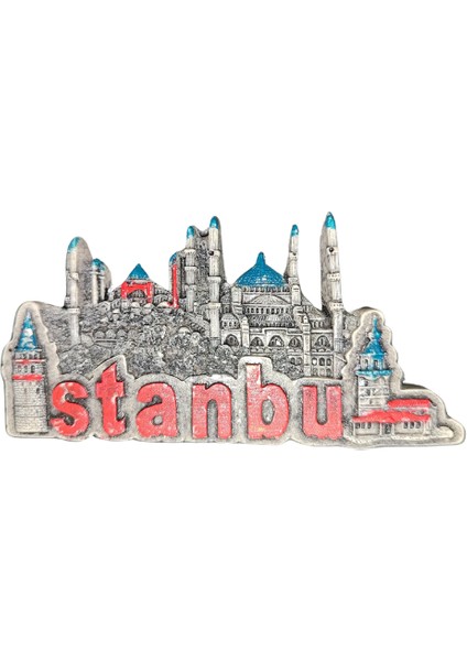 Polyester Istanbul Kırmızı Yazılı ve Simgeleri Görselli Magnet modelleri